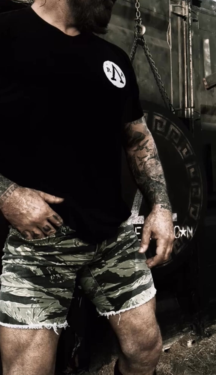 Jungle Tiger Striped Jean Shorts - Pre-Sale - Shipping early December