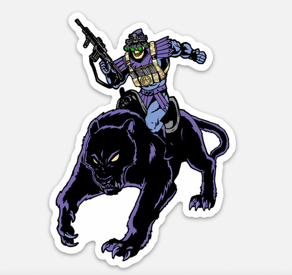 Purple Panther Raider Sticker