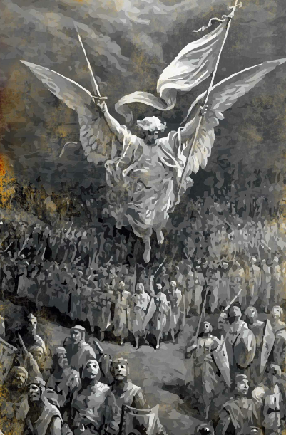 Angel Over Crusaders 21X27 Poster
